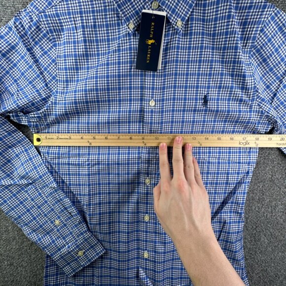 NWT Ralph Lauren Button Up Shirt Long Sleeve Slim Fit Blue Plaid Small Men - Picture 5 of 15